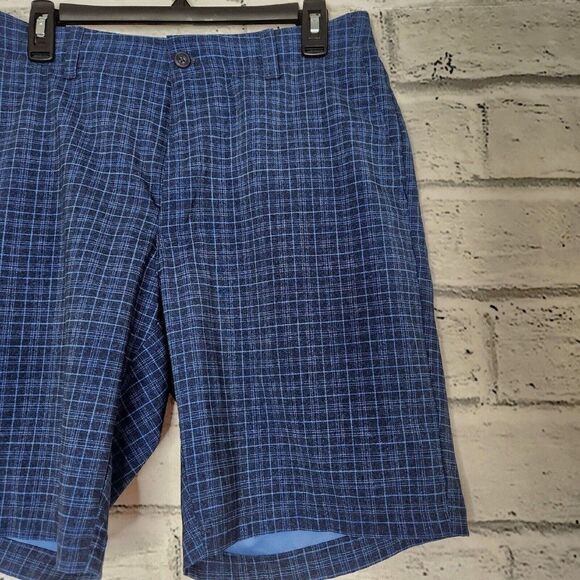 Grandslam Men’s Dark Blue Checkered Shorts With Pockets Size 34 - Picture 6 of 12